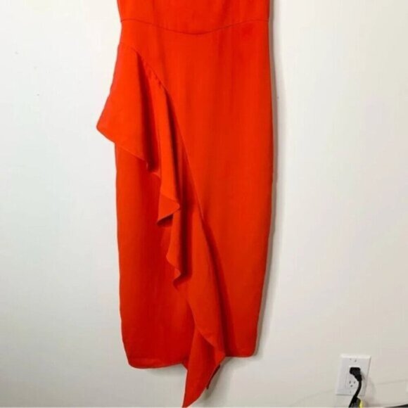Revolve Lovers & Friends Cleo Midi Dress Bright Red Tiered Ruffles Size XS - Picture 8 of 14